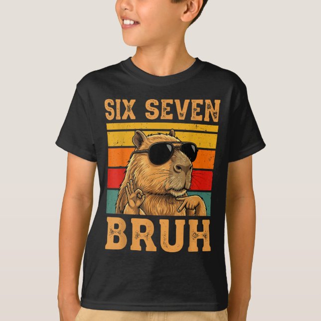 Camiseta Funny Capybara 67 Meme Six Seven Bruh Boys Teens K (Anverso)