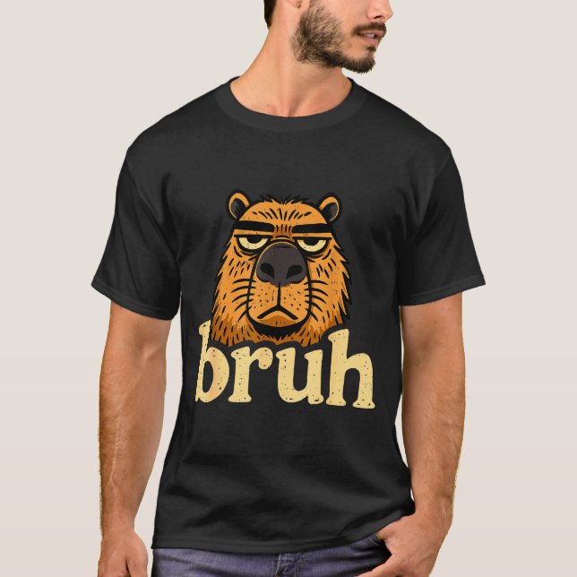 Camiseta Funny Capybara Bruh Sarcastic Animal Meme Boys Tee (Anverso)