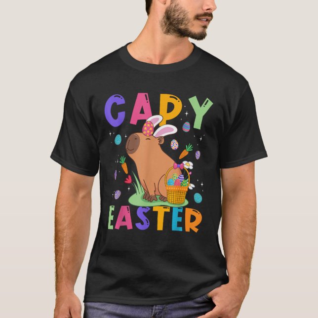 Camiseta Funny Capybara Easter Day Capy Easter Eggs Capy Lo (Anverso)