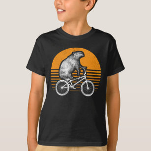 Camiseta Funny Capybara Montar Bicicleta Retro Capibara Bic