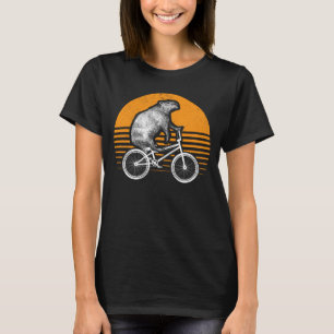 Camiseta Funny Capybara Montar Bicicleta Retro Capibara Bic