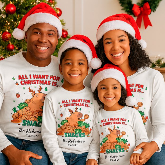 Camiseta Funny Capybara Personalizable Navidades de nombre  (Subido por el creador)