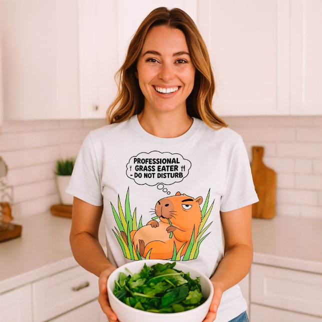 Camiseta Funny Capybara "Profesional Grass Eater" (Subido por el creador)