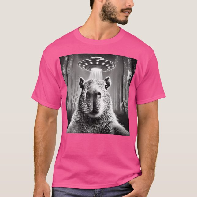 Camiseta Funny Capybara Selfie Ufos Alien (Anverso)