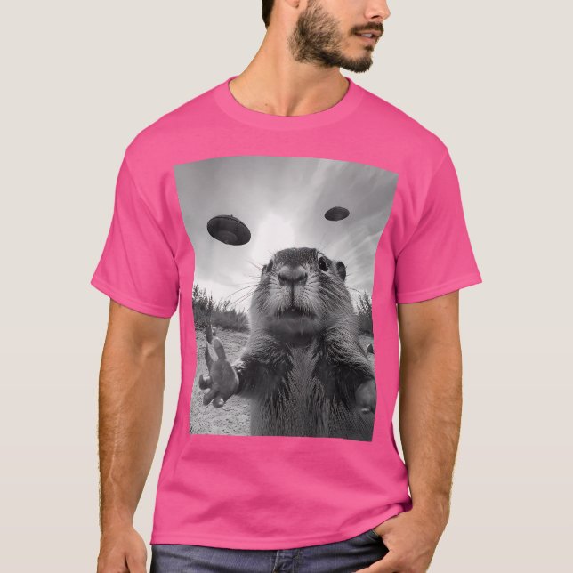 Camiseta Funny Capybara Ufo Alien Funny Weird (Anverso)