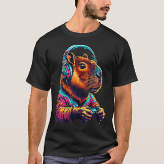 Camiseta Funny Capybara Video Games Capybara Gamer Cute Boy