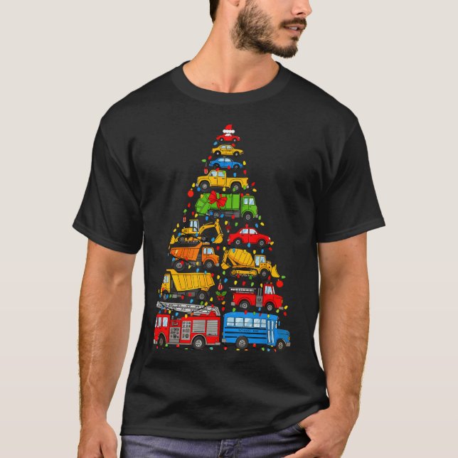 Camiseta Funny Car Christmas Tree Xmas Light Boys Kids Todd (Anverso)