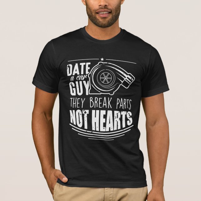 Camiseta Funny Car Guy Chiste - Turbo Tuning Mechanics (Anverso)