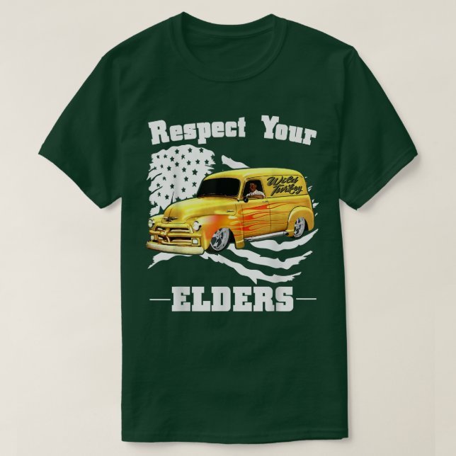 Camiseta Funny Car Guy - Respete su panel clásico de ancian (Diseño del anverso)