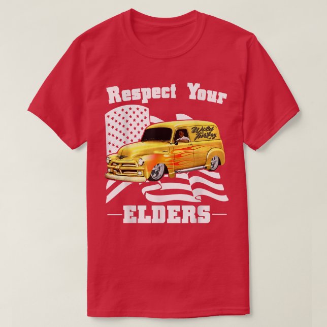 Camiseta Funny Car Guy - Respete su panel clásico de ancian (Diseño del anverso)