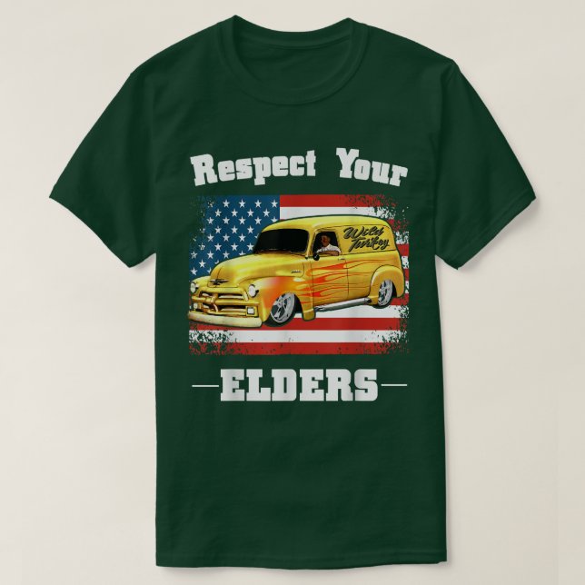Camiseta Funny Car Guy - Respete su panel clásico de ancian (Diseño del anverso)