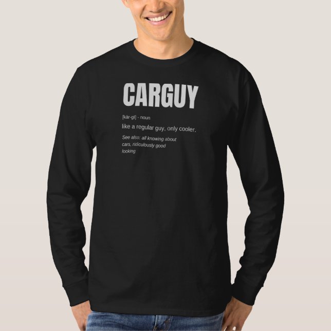 Camiseta Funny Car Guy T Shirt Car Guy Definición Raglan (Anverso)