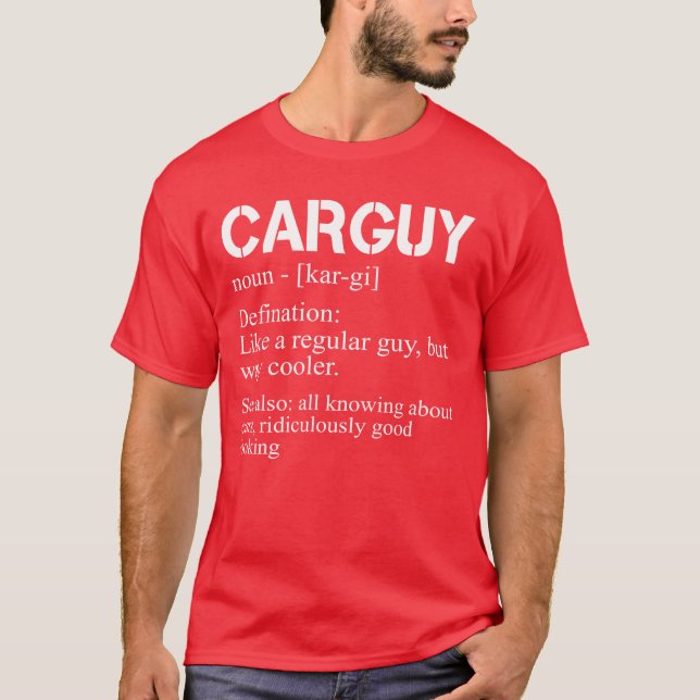 Camiseta Funny Car Guyshirt Car Guy Definition Gear Head fr (Anverso)