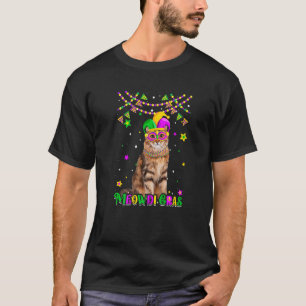 Camiseta Funny Carnaval de Meowdi Gras del gato siberiano M