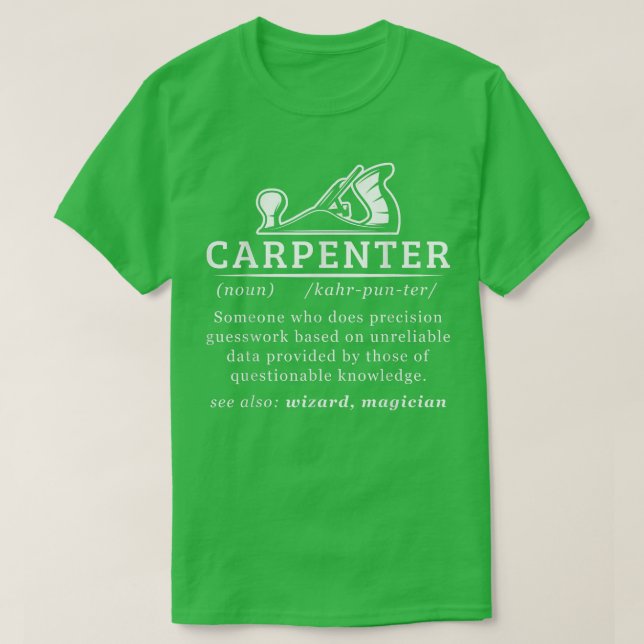 Camiseta Funny Carpenter Definition Woodworking Carpentry  (Diseño del anverso)