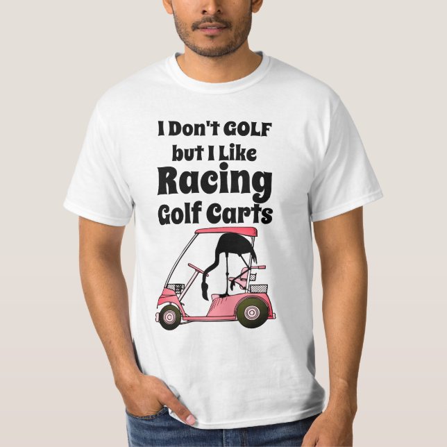Camiseta Funny Carreras de carrito de golf Flamingo (Anverso)