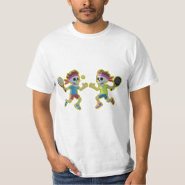 Camiseta Funny Cartoon Skeletons Playing Padel Tennis – 3D 