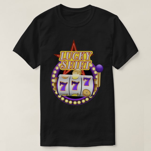 Camiseta Funny Casino Slot Machine Jackpot Lucky (Diseño del anverso)