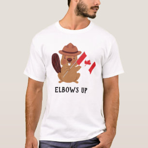 Camiseta Funny castor canadiense "Elbows Up" patriótico