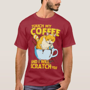 Camiseta Funny Cat Apparel Toque mi café y te lo haré