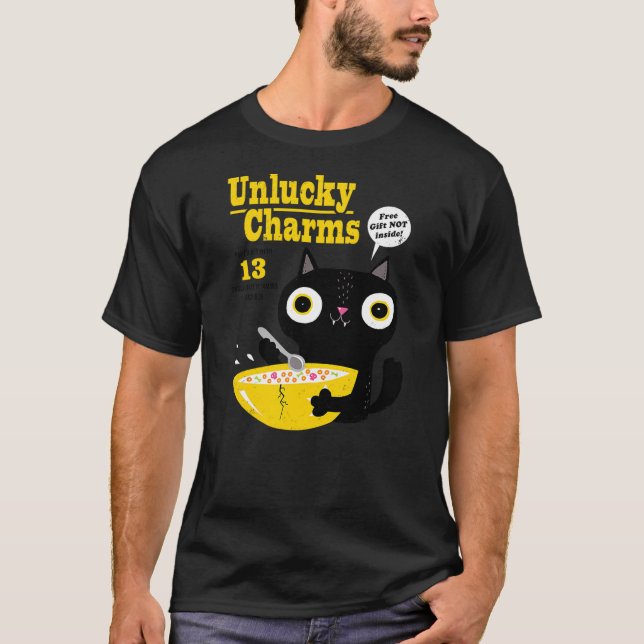 Camiseta Funny Cat Cereal Unlucky Charms-Official DinoMike  (Anverso)