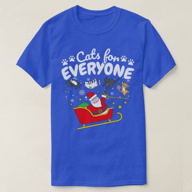 Camiseta Funny Cat Christmas Cats for Everyone  (Diseño del anverso)