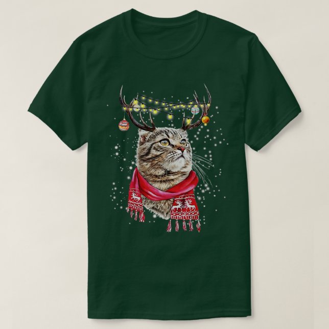 Camiseta Funny Cat Christmas Lover Meowy Merry Catmas Cat L (Diseño del anverso)