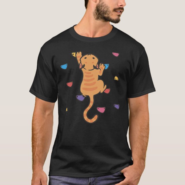 Camiseta Funny Cat Climber Rock Climbing Cute Bouldering Ki (Anverso)