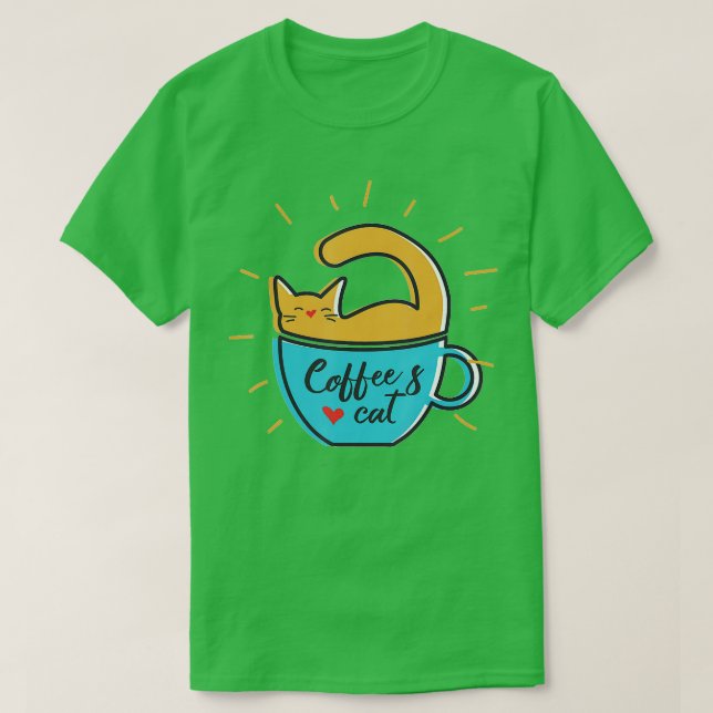 Camiseta Funny Cat Coffee Mug Cat Lover Boy Chica (Diseño del anverso)