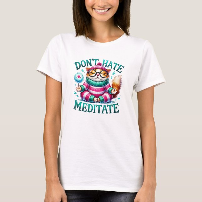 Camiseta Funny Cat Doing Yoga Pose (Anverso)