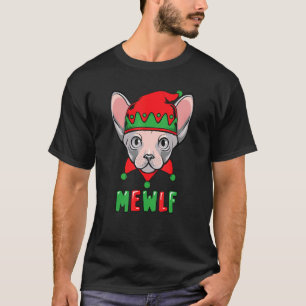 Camiseta Funny Cat Elf Navidades Mewlf Costume Fam Matanza