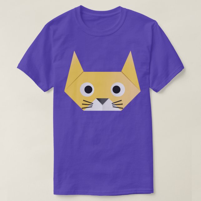Camiseta Funny Cat Face Origami Style (Diseño del anverso)