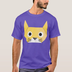 Camiseta Funny Cat Face Origami Style