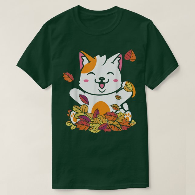 Camiseta Funny Cat Fall Otoño Sale del Kit del Mascota de e (Diseño del anverso)