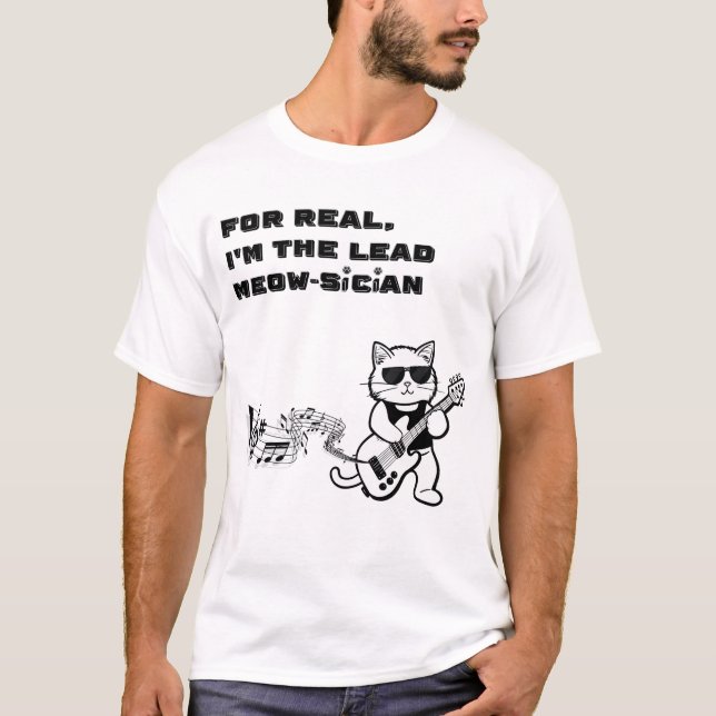 Camiseta Funny Cat Guitar Music T-Shirt (Anverso)
