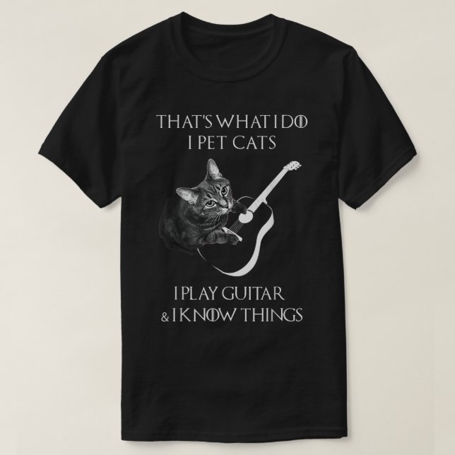 Camiseta Funny Cat Guitarist Music Lover Design (Diseño del anverso)