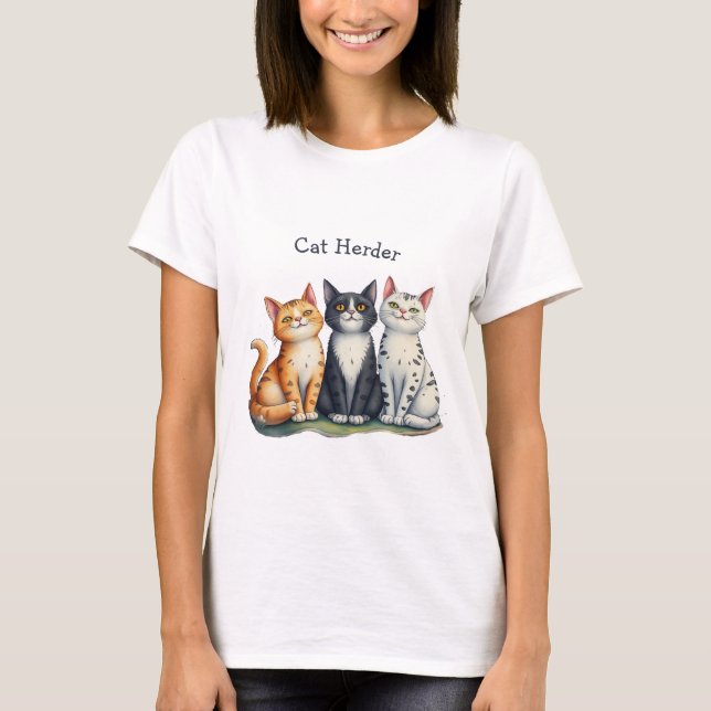 Camiseta Funny Cat Herder para el amante del gato (Anverso)