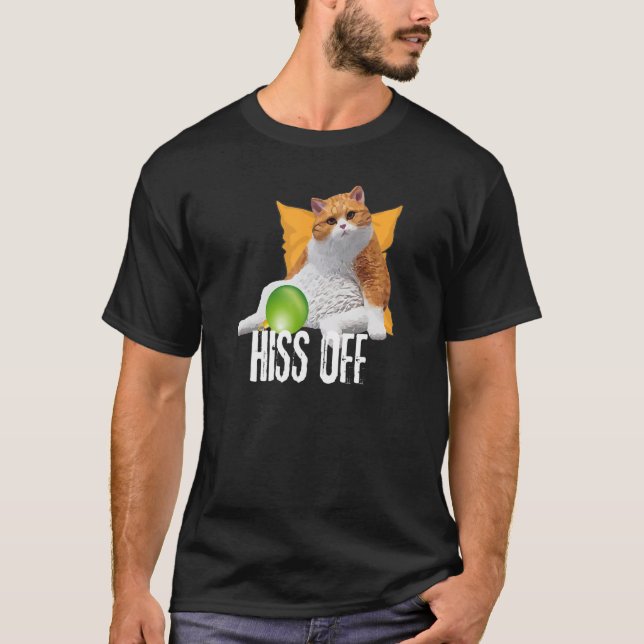 Camiseta Funny Cat Hiss Off Meowy Cat (Anverso)