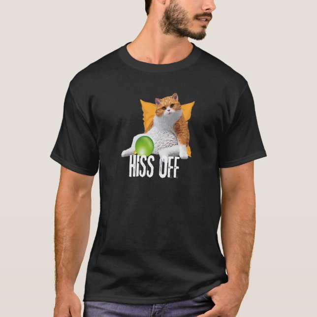 Camiseta Funny Cat Hiss Off Meowy Cat Premium (Anverso)