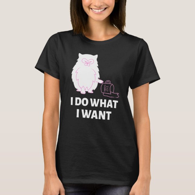 Camiseta Funny-Cat-I-Do Lo Que Quiero (Anverso)