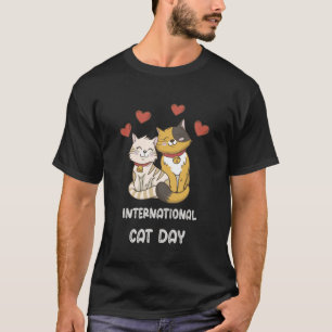 Camiseta Funny Cat International Cat Day lindo mascota Cat