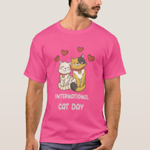 Camiseta Funny Cat International Cat Day lindo mascota Cat 