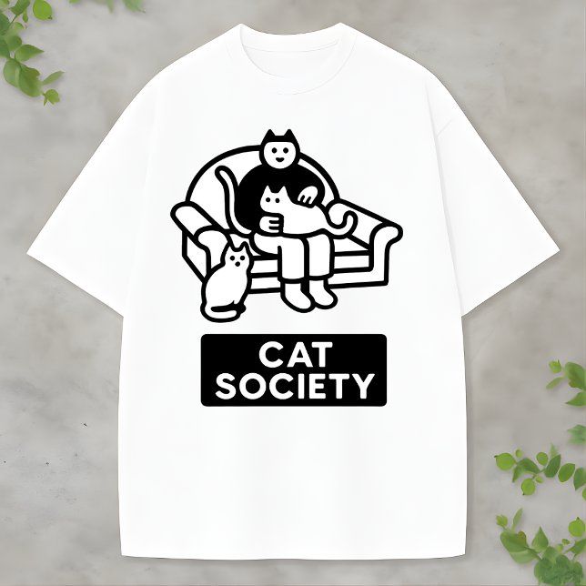 Camiseta Funny Cat Lover Cat Society Design Illustration (Subido por el creador)