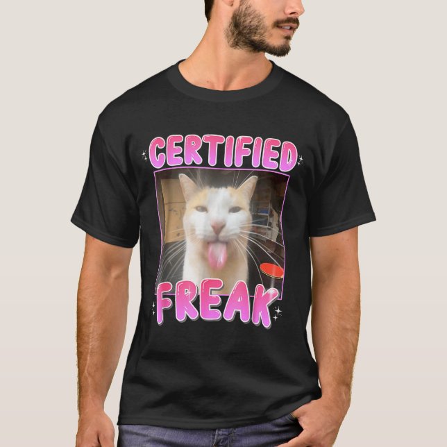 Camiseta Funny Cat Lover Certified Freak Eat Cement Cursed  (Anverso)