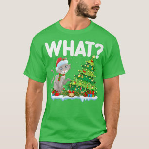 Camiseta Funny Cat Lover Xmas enciende a Navidades de Santa