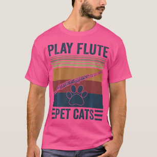Camiseta Funny Cat Lover Y Flute Player - Los Gatos Mascota