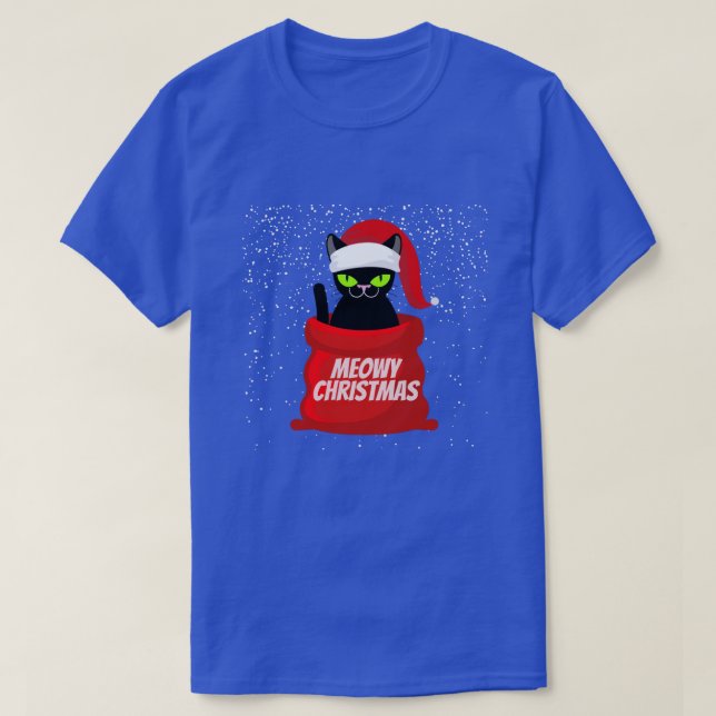 Camiseta Funny Cat Meowy Navidades (Diseño del anverso)