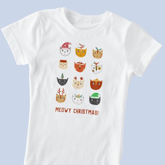 Camiseta Funny Cat Meowy Navidades (Fun Meowy Christmas cat t-shirt)
