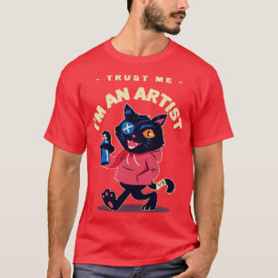 Camiseta Funny Cat Painter Confía En Mí Soy Artista