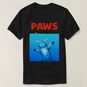 Camiseta Funny Cat "PAWS" Parody Design - Chiste Cute Kitte